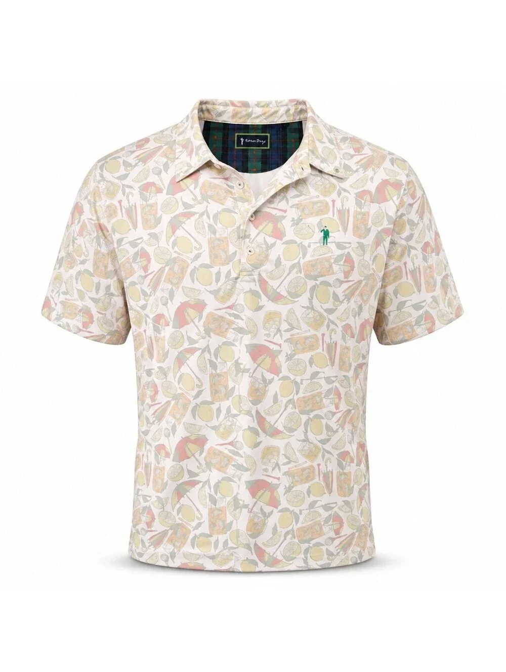 William Murray Golf Polo Men’s Citrus Cocktail Novelty Print Shirt XL